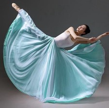 G2 360 Gradient Chiffon Dance Skirt Flowy Maxi Lyrical Ballet Performance Dress