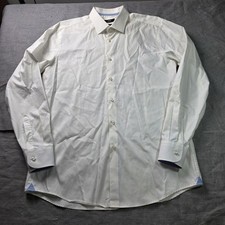 BOSS Hugo Boss Slim Fit Easy Iron Dress Shirt White Men Size 43 17