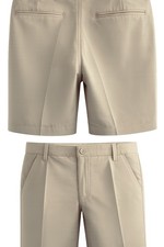 Set of 3 - IZOD Boys Chino Shorts Beige Size 20 Reg Adj Waist Polyester Blend