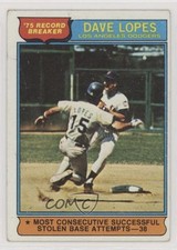 1976 Topps '75 Record Breakers Davey Lopes #4 0wk9