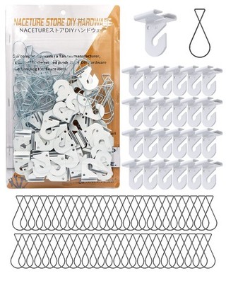 75 PCS Ceiling Hooks & Tile Hangers - Heavy Duty, No-Drill, 15 lbs Capacity for