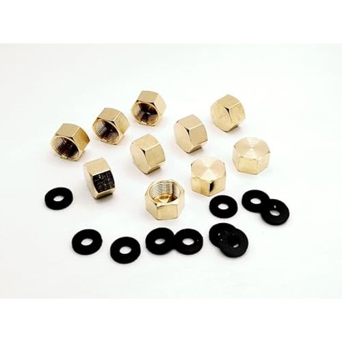 (Pack of 10) Brass 3/8'' Compression valve Cap Fitting for Sink Shut off Angle