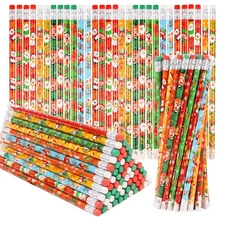 SULOLI 72 Pcs Christmas Pencils with Eraser, Xmas Themed Pencil