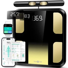 Smart Scale for Body Weight, Full-Body Bathroom Scale with 8 Electrodes for B...