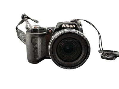 Nikon Coolpix L110 - 12.1 MP Digitalkamera Schwarz mit 15x Zoom und HD-Video - Bild 1 von 4