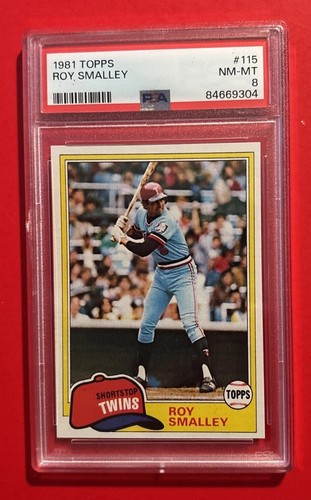 1981 Topps Roy Smalley #115 PSA 8 Minnesota Twins Vintage Graded Baseball Card