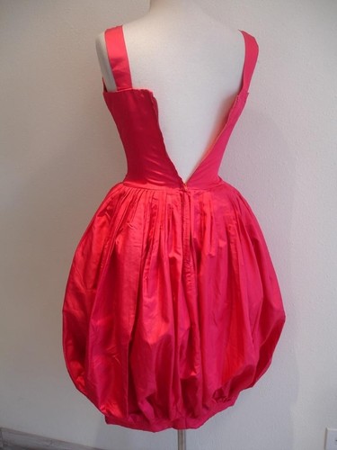 Damen Gr. XS Vintage 60er Jahre Suzy Perette New York Fuschia Pink Bubble Kleid Plissee - Bild 4 von 15