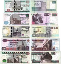 Egypt 5-100 Pounds 5 Pieces Set, 2013-2024, P-72-76, UNC