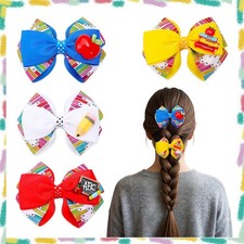 4 PCS Back to School Hair Clips, School Hair Accessories