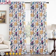 Butterfly Floral Paradise Window Curtains Room Darkening Panels Set 2 Pack New