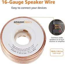 Amazon Basics Speaker Cable, Easy Assembly, 1...