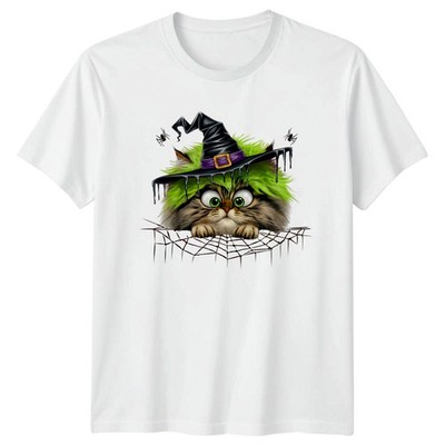 Entzückende Hexe Katze spuckt gruselig T-Shirt Hexe Katze Halloween Geschenk