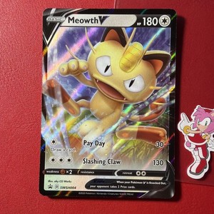 Pokemon Card Meowth V SWSH004 Black Star Promo Near Mint