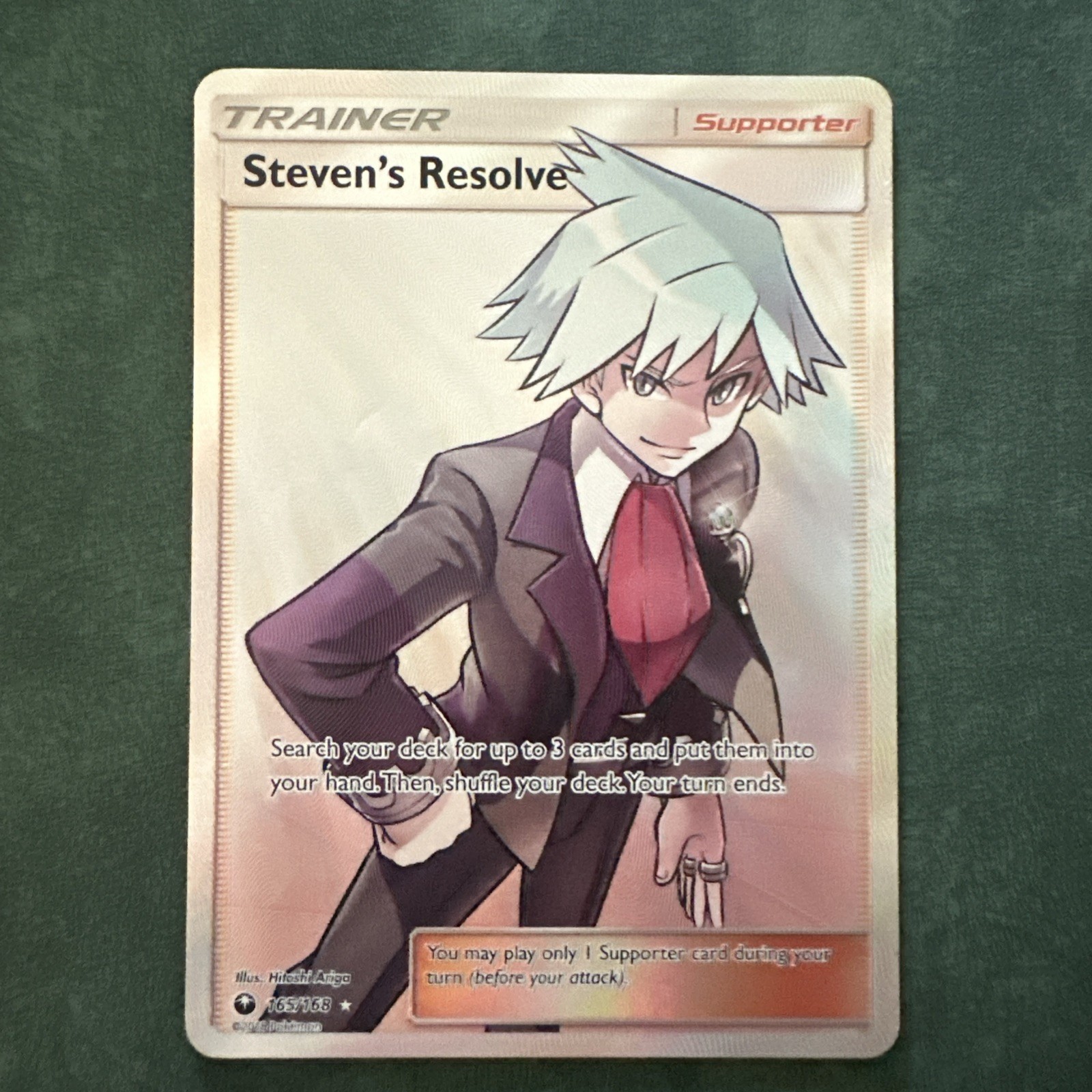 Pokémon Steven’s Resolve 165/168 Sun & Moon Celestial Storm Full Art Trainer