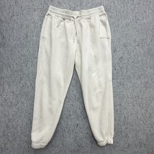 Abercrombie  Fitch Soft A F Fleece Sweatpants Jogger Large Ivory Relaxed