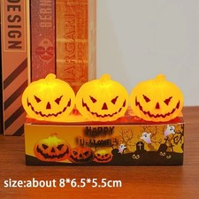 Halloween Pumpkin Lantern LED Candle Light Skull Ghost Lamp Party Decor
