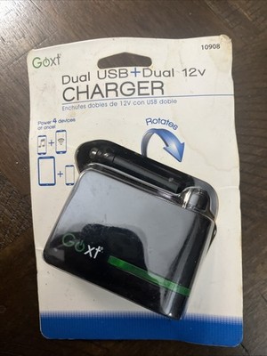 Goxt 10908 Dual USB Dual 12V LED Power Indicator Charger Power 4 Devices At Once