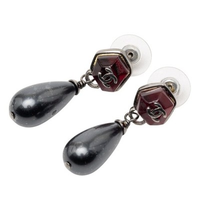 CHANEL COCO Mark Teardrop Water Drop Piercing Women 【Used】