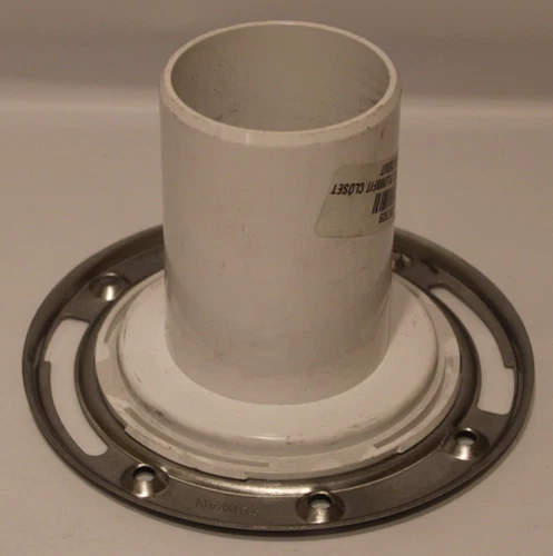 Jones Stephens C57234 - 3" x 4" Long PVC Closet Flanges w/SS Flanges - Lot of 2 - Picture 3 of 5