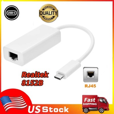 Type C USB-C to Ethernet RJ45 Network Lan Adapter Cable for PC win10/8/7 mac os