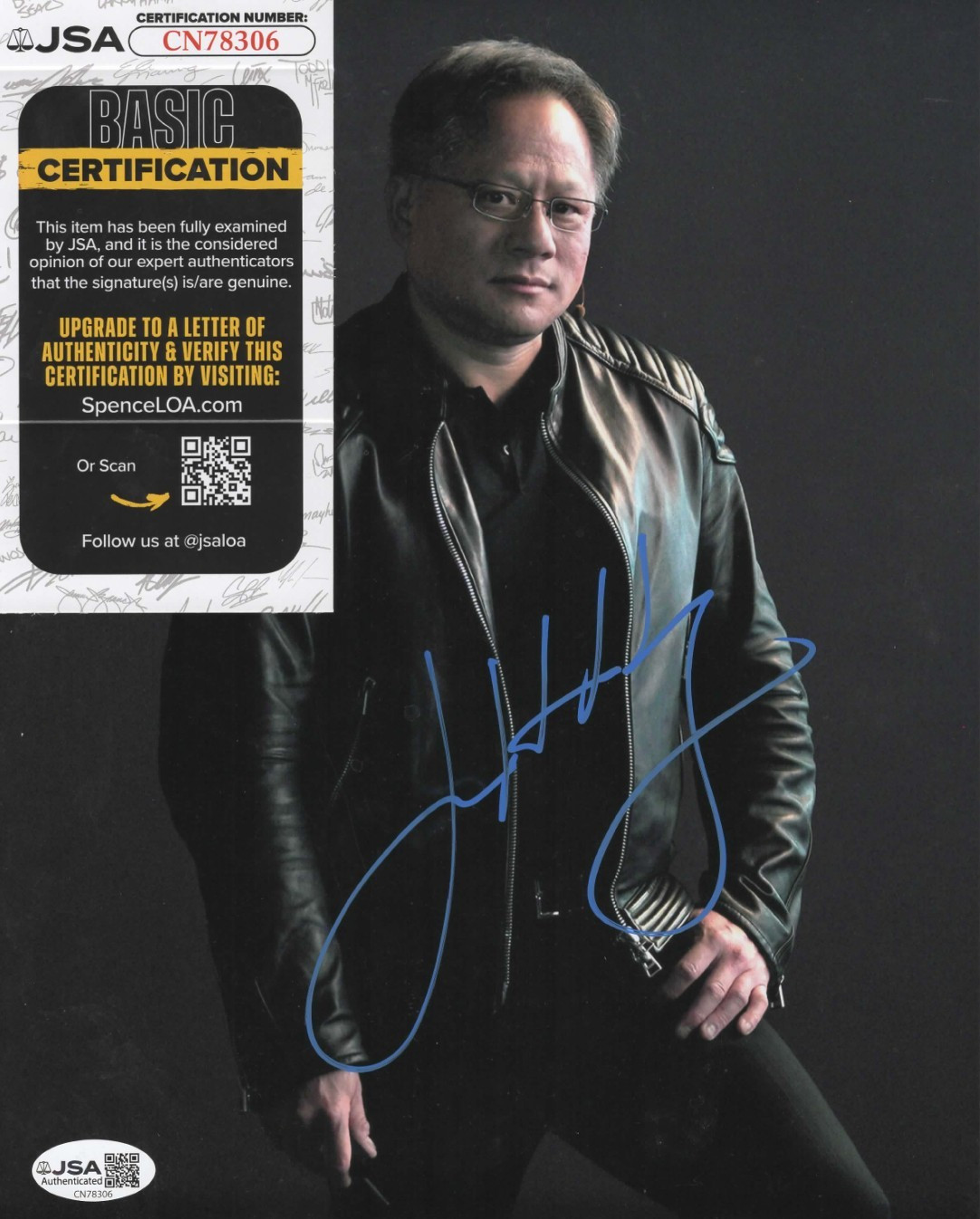 Jensen Huang Signed 8x10 Photo w/ JSA COA #CN78306 Nvidia Founder CEO
