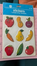 Vintage Puffy Stickers American Greetings Fruit And Vegetables New In Pack READ
