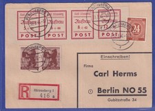 Ediciones locales Strausberg Mi-Nr. 34-37 B en MiF en tarjeta R