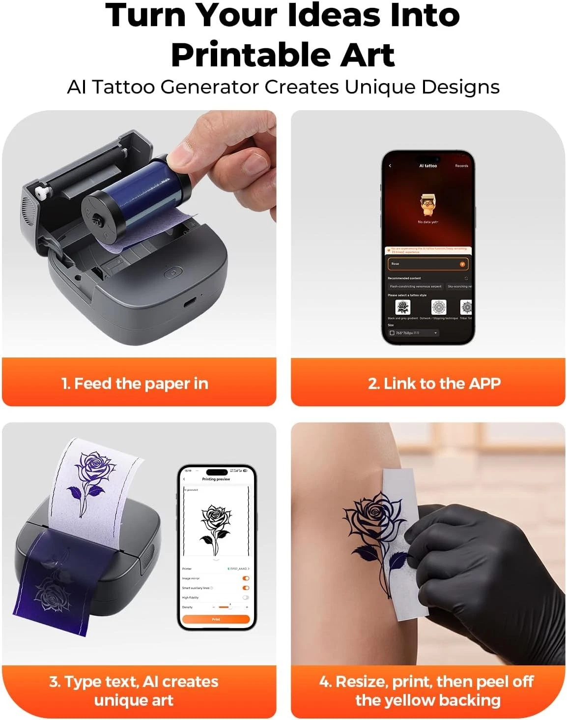 MUNBYN 2-Inch Mini Portable Thermal Tattoo Stencil Printer - product detail image 6