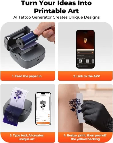 MUNBYN 2-Inch Mini Portable Thermal Tattoo Stencil Printer image 6