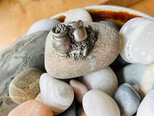 Vtg RAWCLIFFE PEWTER MINIATURE TREASURE CHEST Great Detail USA 7/8" Square