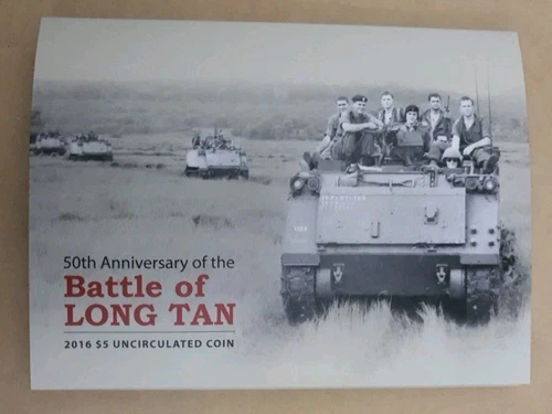 2016 50th Anniversary of the Battle of Long Tan $5 Unc Coin in folder