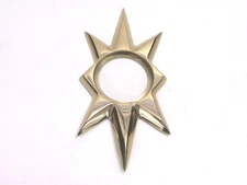 TRIANGLE 100 STARBURST DOOR ESCUTCHEON, KWIKSET, US3 BRIGHT BRASS CAST