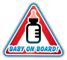 Baby On Board Bottle Warning Sign Car Bumper Sticker Decal