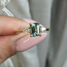 Teal Sapphire Ring-925solid Silver Ring-valentine day gift-Birthday gift For Her