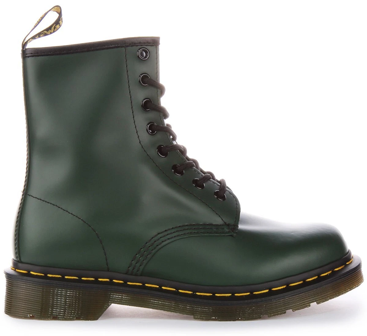 Dr Martens 1460 Green Smooth Leather Lace Up Ankle Boot In Green