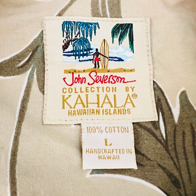 Kahala John Severson Surfer Hawaiian Aloha L Shirt Plumeria