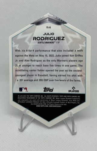 2022 Topps Cosmic Chrome Julio Rodriguez Youth Invasion #YI-6 - RC - Picture 2 of 2