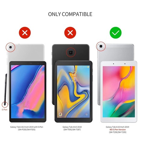 Funda tipo folio delgada PU negra para Samsung Galaxy Tab A 8,0" 2019 SM-T290/295 - Imagen 3 de 7