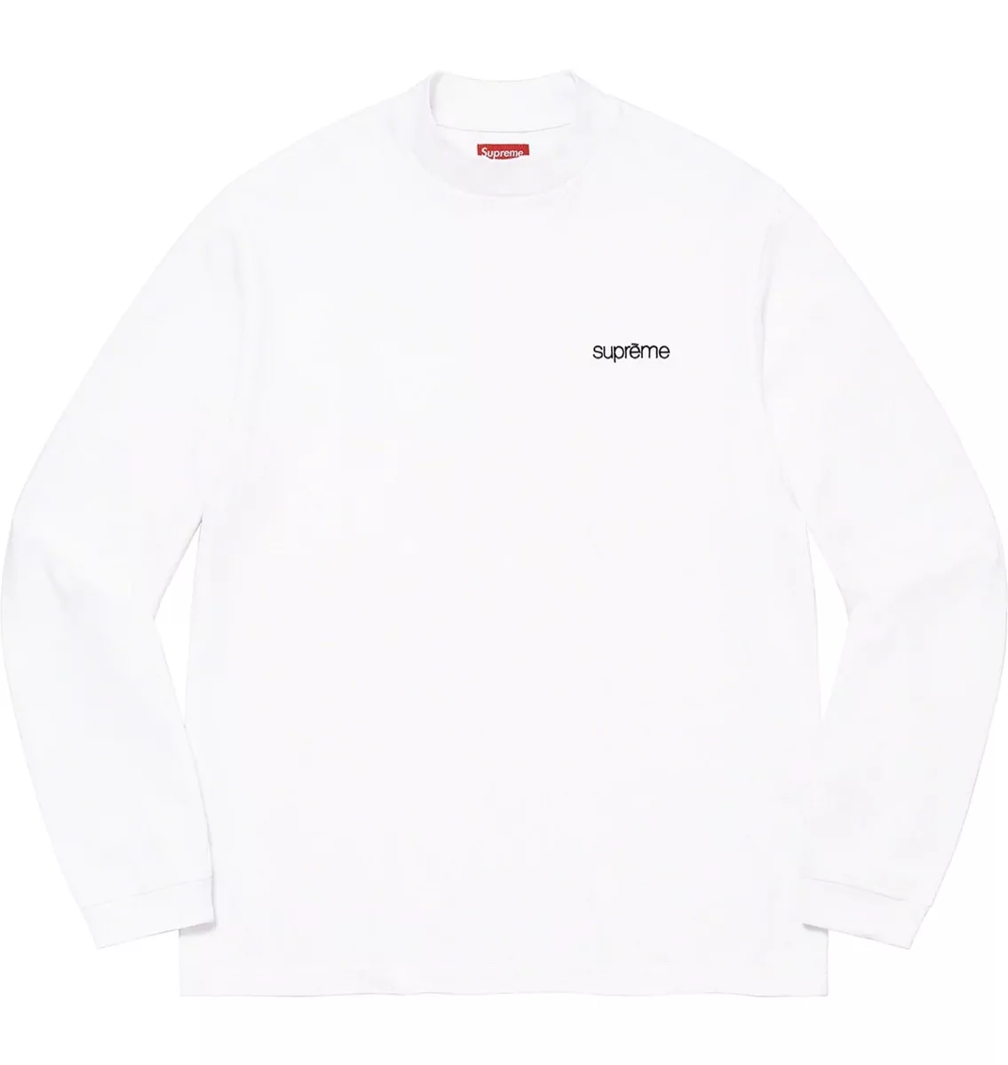 Supreme Mock Neck L/S Top Long Sleeve Tee T-Shirt Jersey FW22 White Size XL  NWT