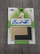 XAVIER CARDENAS III 2021 LEAF PERFECT GAME SWEET PATCH AUTOGRAPHED ROOKIE CARD.