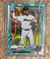 2021 Bowman Draft Jordan McCants 1st Chrome /199 Aqua Lava Refractor Marlins