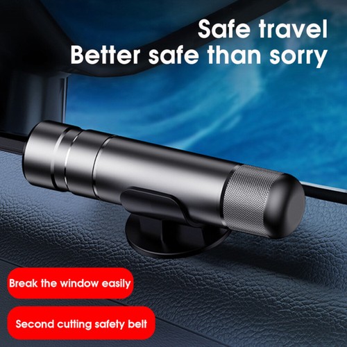 2-in-1 Car Window Glass Breaker Seat Belt Cutter Mini Safety Escape Hammer Black - Picture 1 of 10