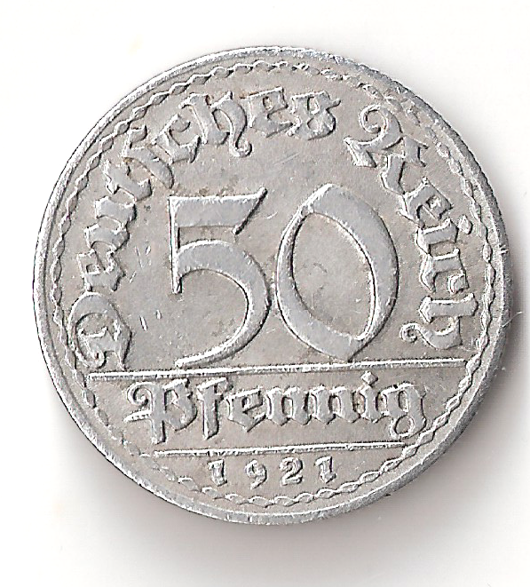 1921 D Germany 50 Pfennig Coin Weimar Republic German | eBay