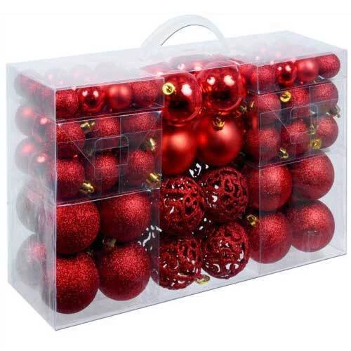 Confezione 100 di Palline Natale Colore Rosso Diametro 3/4/6 cm Addobbi Natalizi - Foto 1 di 1