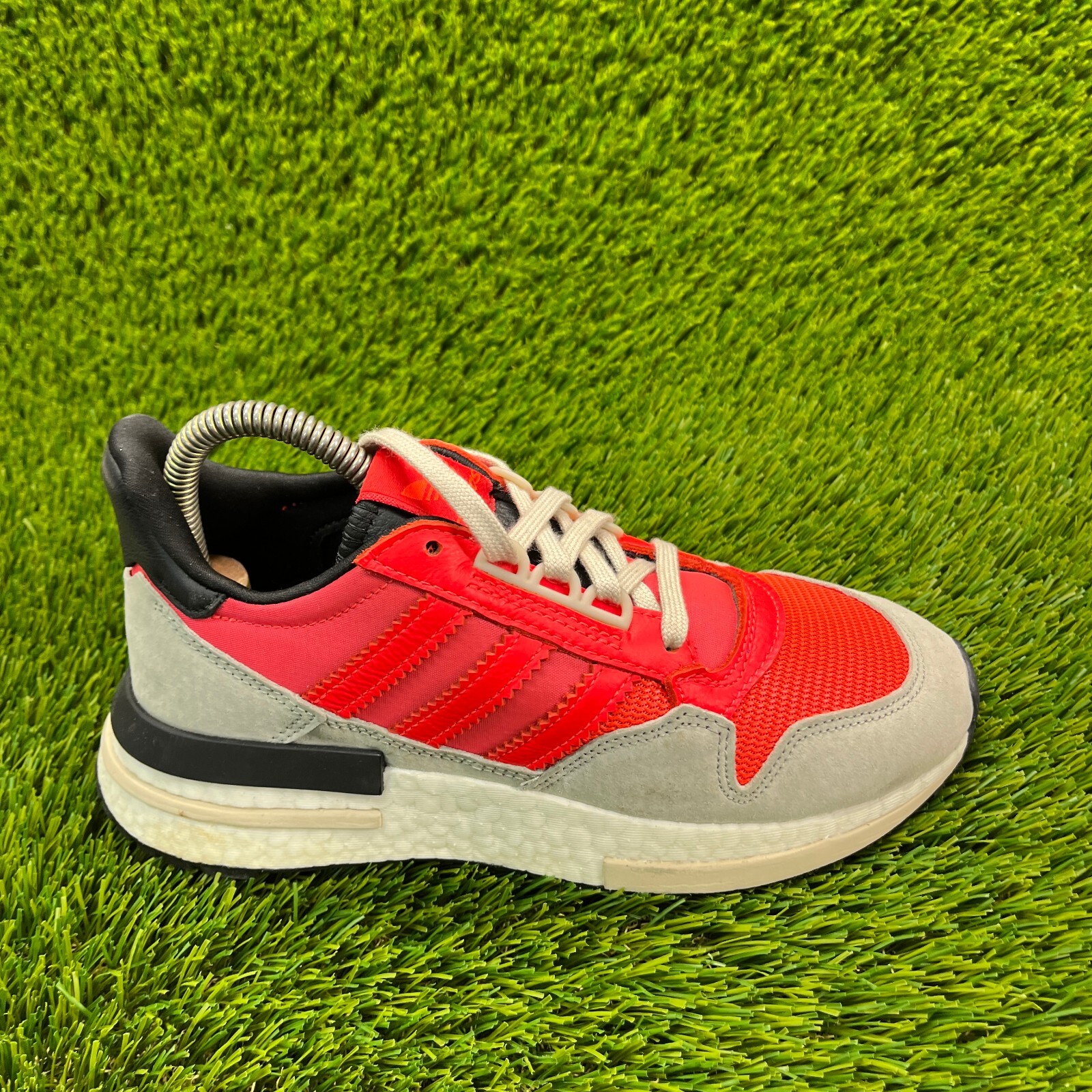 SAOLA Scarpe da ginnastica Adidas ZX 500 RM ragazzo taglia 5Y rosso grigio corsa atletica passeggio