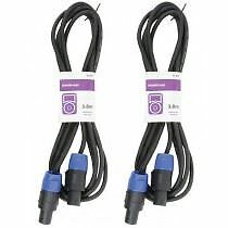 Image of 2 x QTX Speakon 3M Speaker Lead Cables
