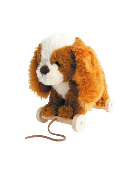 Little Bird Told Me Peanut Pup 2 in 1 Pull Along Hug Baby Soft Toy Brown Fun 6m+