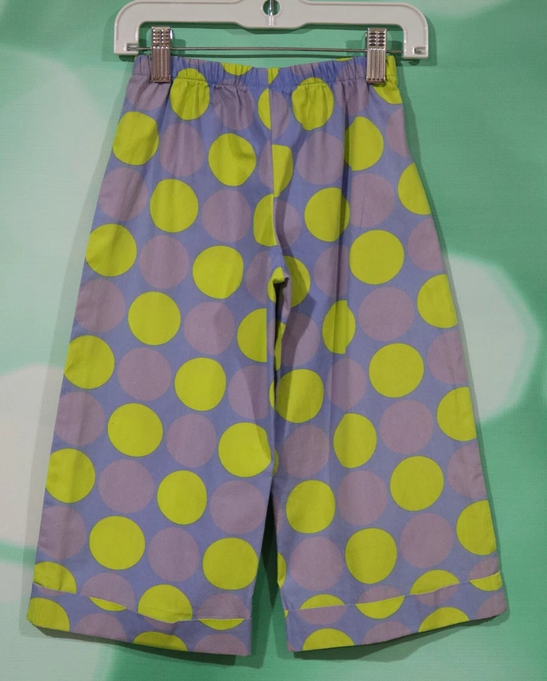 Greggy Girl Vintage Size 5 Purple Lime Green Polka Dot Elastic Waist Capri Pants - Image 4 of 4