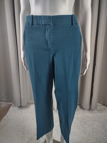 J. Crew Women's Teddie Cotton Blend Blue Cropped Pants Size 10 - Picture 2 of 10