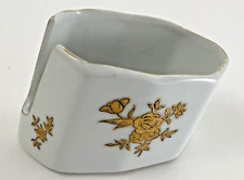 Lefton China Spoon Buffet Caddy Hand Painted Gold Gilt Made in Japan Vintage